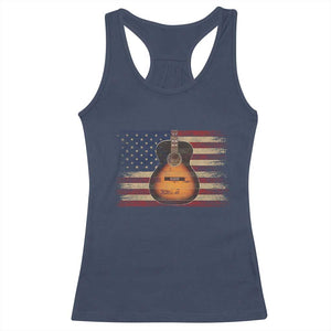 USA Flag Guitar Player Racerback Tank Top Retro 4th of July Musician Guitarist TS10 Navy Print Your Wear