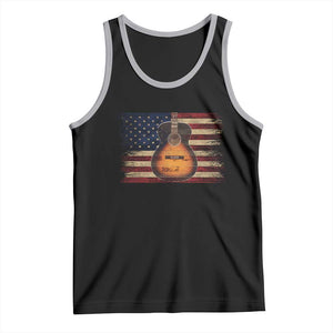 USA Flag Guitar Player Tank Top Retro 4th of July Musician Guitarist TS10 Black Athletic Heather Print Your Wear