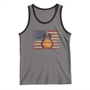 USA Flag Guitar Player Tank Top Retro 4th of July Musician Guitarist TS10 Deep Heather Black Print Your Wear
