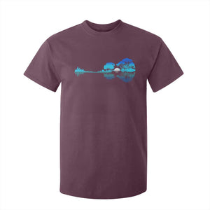 Guitar Lake T Shirt For Kid Retro Tree Shadow Acoustic Guitarist Musician TS10 Maroon Print Your Wear