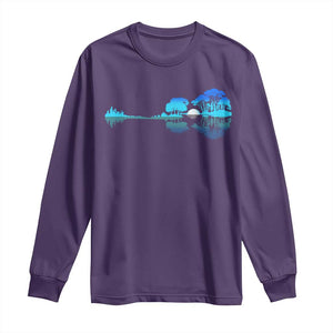 Guitar Lake Long Sleeve Shirt Retro Tree Shadow Acoustic Guitarist Musician TS10 Purple Print Your Wear