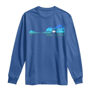 Guitar Lake Long Sleeve Shirt Retro Tree Shadow Acoustic Guitarist Musician TS10 Royal Blue Print Your Wear