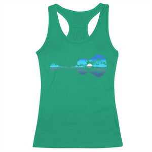 Guitar Lake Racerback Tank Top Retro Tree Shadow Acoustic Guitarist Musician TS10 Irish Green Print Your Wear