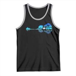 Guitar Lake Tank Top Retro Tree Shadow Acoustic Guitarist Musician TS10 Black Athletic Heather Print Your Wear