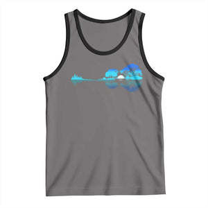 Guitar Lake Tank Top Retro Tree Shadow Acoustic Guitarist Musician TS10 Deep Heather Black Print Your Wear