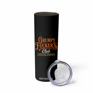 Grumpy Fuckers Club Lifetime Member Skinny Tumbler Gag Gift Birthday Husband Dad Fathers Day