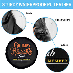 Grumpy Fuckers Club Lifetime Member Spare Tire Cover Gag Gift Birthday Husband Dad Fathers Day