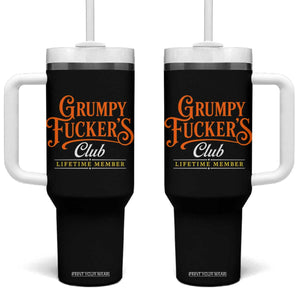 Grumpy Fuckers Club Lifetime Member Tumbler With Handle Gag Gift Birthday Husband Dad Fathers Day