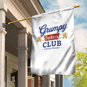 Grumpy Fuckers Club Lifetime Member Garden Flag Sarcastic Gag Gift Birthday Husband Dad Fathers Day