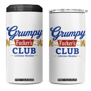 Grumpy Fuckers Club Lifetime Member 4 in 1 Can Cooler Tumbler Sarcastic Gag Gift Birthday Husband Dad Fathers Day