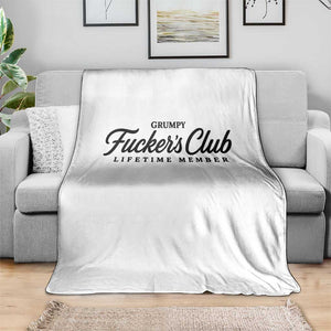 Vintage Grumpy Fuckers Club Lifetime Member Throw Blanket Gag Gift Birthday Husband Dad Fathers Day