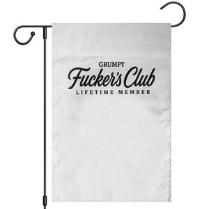 Vintage Grumpy Fuckers Club Lifetime Member Garden Flag Gag Gift Birthday Husband Dad Fathers Day