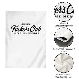 Vintage Grumpy Fuckers Club Lifetime Member Garden Flag Gag Gift Birthday Husband Dad Fathers Day