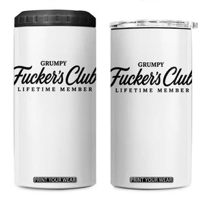 Vintage Grumpy Fuckers Club Lifetime Member 4 in 1 Can Cooler Tumbler Gag Gift Birthday Husband Dad Fathers Day
