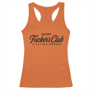 Vintage Grumpy Fuckers Club Lifetime Member Racerback Tank Top Gag Gift Birthday Husband Dad Fathers Day