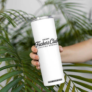 Vintage Grumpy Fuckers Club Lifetime Member Skinny Tumbler Gag Gift Birthday Husband Dad Fathers Day