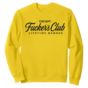 Vintage Grumpy Fuckers Club Lifetime Member Sweatshirt Gag Gift Birthday Husband Dad Fathers Day