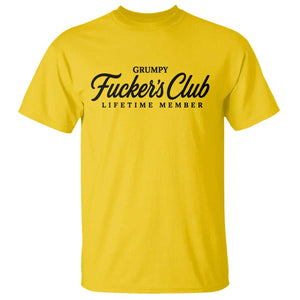 Vintage Grumpy Fuckers Club Lifetime Member T Shirt Gag Gift Birthday Husband Dad Fathers Day