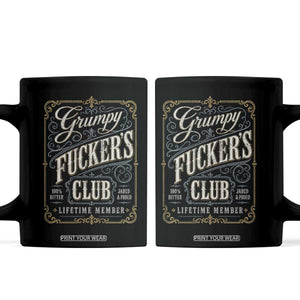 Vintage Grumpy Fuckers Club Lifetime Member Coffee Mug Retro Birthday Husband Dad Fathers Day