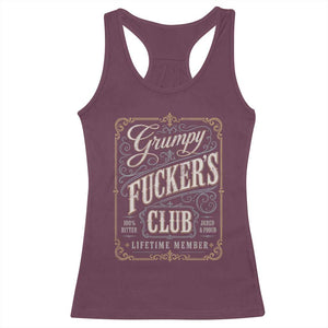 Vintage Grumpy Fuckers Club Lifetime Member Racerback Tank Top Retro Birthday Husband Dad Fathers Day
