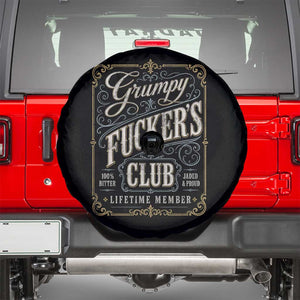 Vintage Grumpy Fuckers Club Lifetime Member Spare Tire Cover Retro Birthday Husband Dad Fathers Day