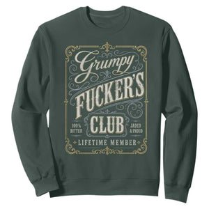 Vintage Grumpy Fuckers Club Lifetime Member Sweatshirt Retro Birthday Husband Dad Fathers Day