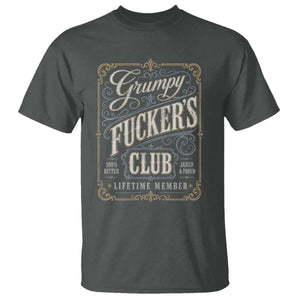 Vintage Grumpy Fuckers Club Lifetime Member T Shirt Retro Birthday Husband Dad Fathers Day