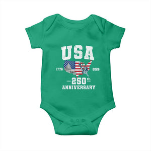 250th Anniversary USA Baby Onesie 4th of July America US Flag Patriotic 250 Years American Flag