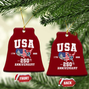 250th Anniversary USA Ceramic Ornament 4th of July America US Flag Patriotic 250 Years American Flag