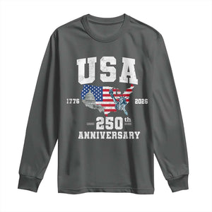 250th Anniversary USA Long Sleeve Shirt 4th of July America US Flag Patriotic 250 Years American Flag