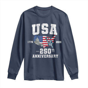 250th Anniversary USA Long Sleeve Shirt 4th of July America US Flag Patriotic 250 Years American Flag