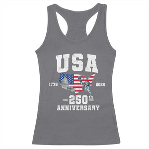 250th Anniversary USA Racerback Tank Top 4th of July America US Flag Patriotic 250 Years American Flag