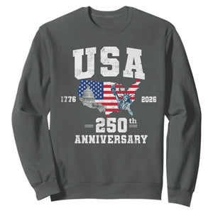 250th Anniversary USA Sweatshirt 4th of July America US Flag Patriotic 250 Years American Flag