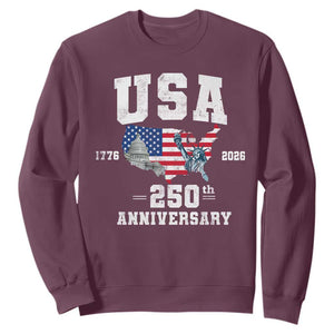 250th Anniversary USA Sweatshirt 4th of July America US Flag Patriotic 250 Years American Flag