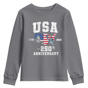 250th Anniversary USA Youth Sweatshirt 4th of July America US Flag Patriotic 250 Years American Flag