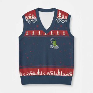 Funny Uncle V-Neck Knit Sweater Vest Cool Funcles Club Funcle Alligator