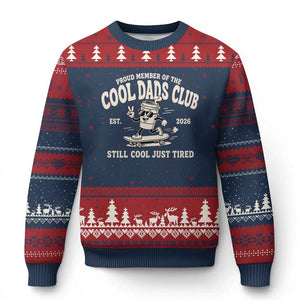 Cool Dads Club Ugly Christmas Sweater Retro Skater Fatherhood Still Cool Just Tired Funny Dad Gifts
