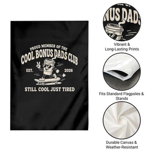 Cool Bonus Dads Club Garden Flag Retro Skater Fatherhood Still Cool Just Tired Funny Step Dad Gifts