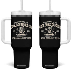 Cool Bonus Dads Club Tumbler With Handle Retro Skater Fatherhood Still Cool Just Tired Funny Step Dad Gifts