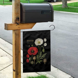 Summer Red Poppy Flower Botanical Poppies Vintage Print Memorial Day Floral Graphic Garden Flag