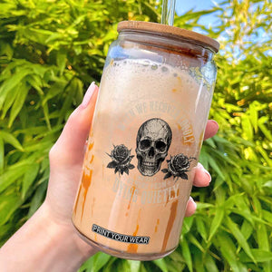 Addiction Recovery Glass Can When We Recover Loudly Vintage Skull Graphic