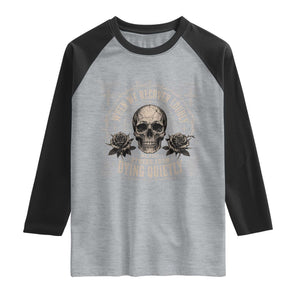 Addiction Recovery Raglan Shirt When We Recover Loudly Vintage Skull Graphic