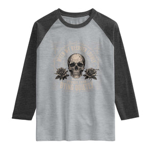 Addiction Recovery Raglan Shirt When We Recover Loudly Vintage Skull Graphic