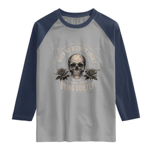 Addiction Recovery Raglan Shirt When We Recover Loudly Vintage Skull Graphic