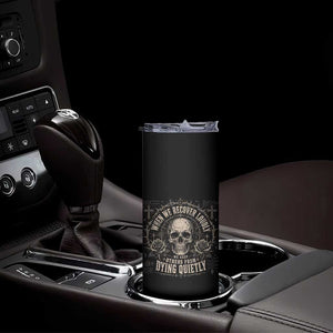 Addiction Recovery Skinny Tumbler When We Recover Loudly Vintage Skull Graphic
