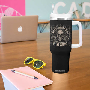 Addiction Recovery Tumbler With Handle When We Recover Loudly Vintage Skull Graphic