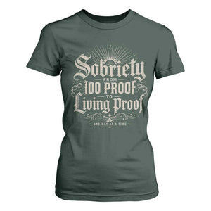 Sobriety Anniversary T Shirt For Women Living Proof Sober Recovery Graphic