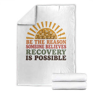 Recovery Sobriety Throw Blanket Sober Life Believes Recovery is Possible Hippie Vintage Graphic