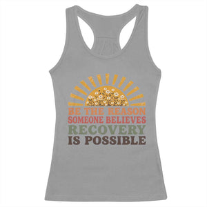 Recovery Sobriety Racerback Tank Top Sober Life Believes Recovery is Possible Hippie Vintage Graphic