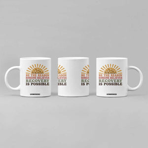Recovery Sobriety Coffee Mug Sober Life Believes Recovery is Possible Hippie Vintage Graphic